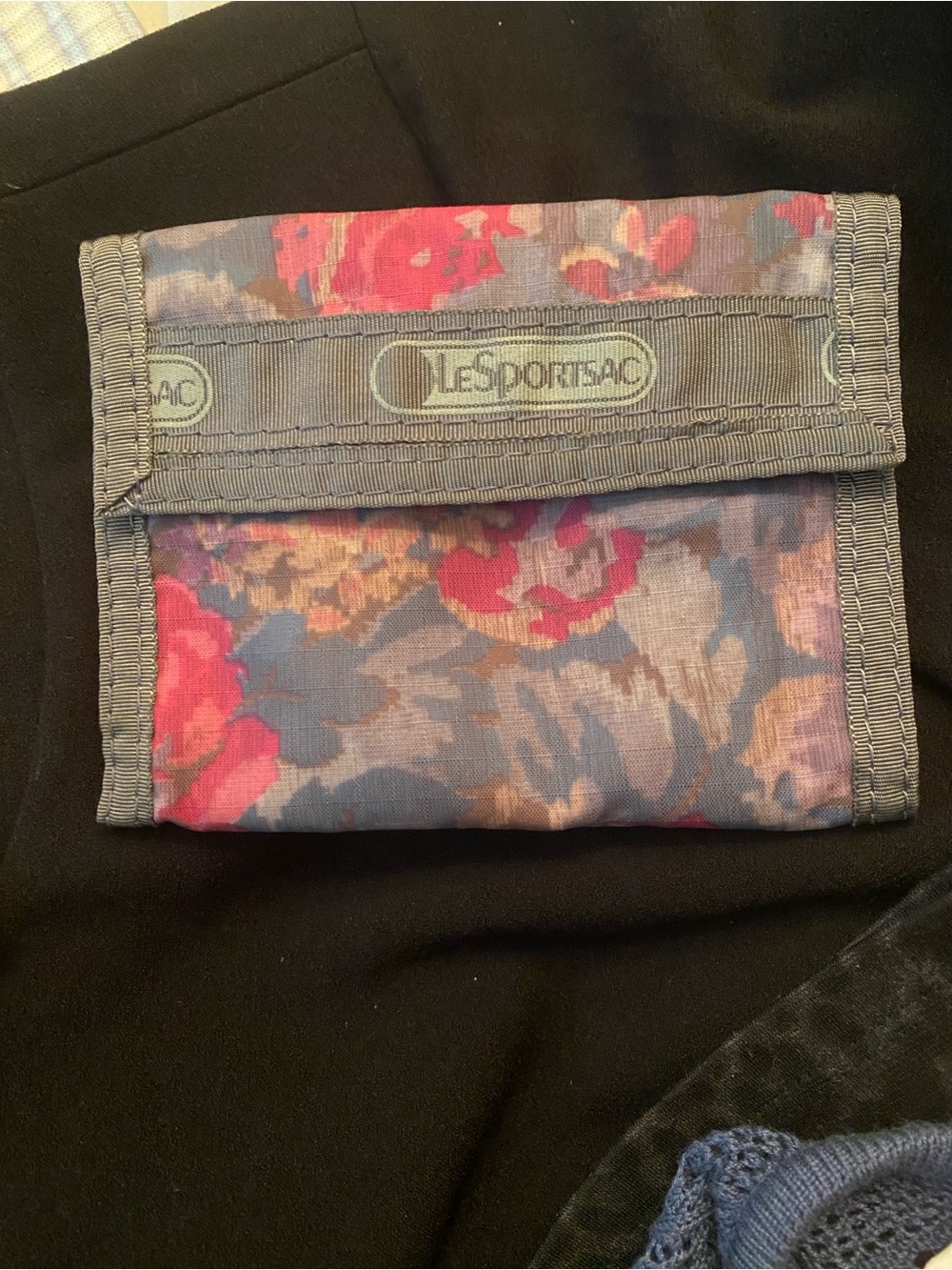 Vintage LeSportsac Made in USA Floral Trifold Wallet 1980s Era